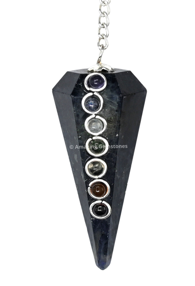Iolite Dowsing Crystal Chakra Pendulum