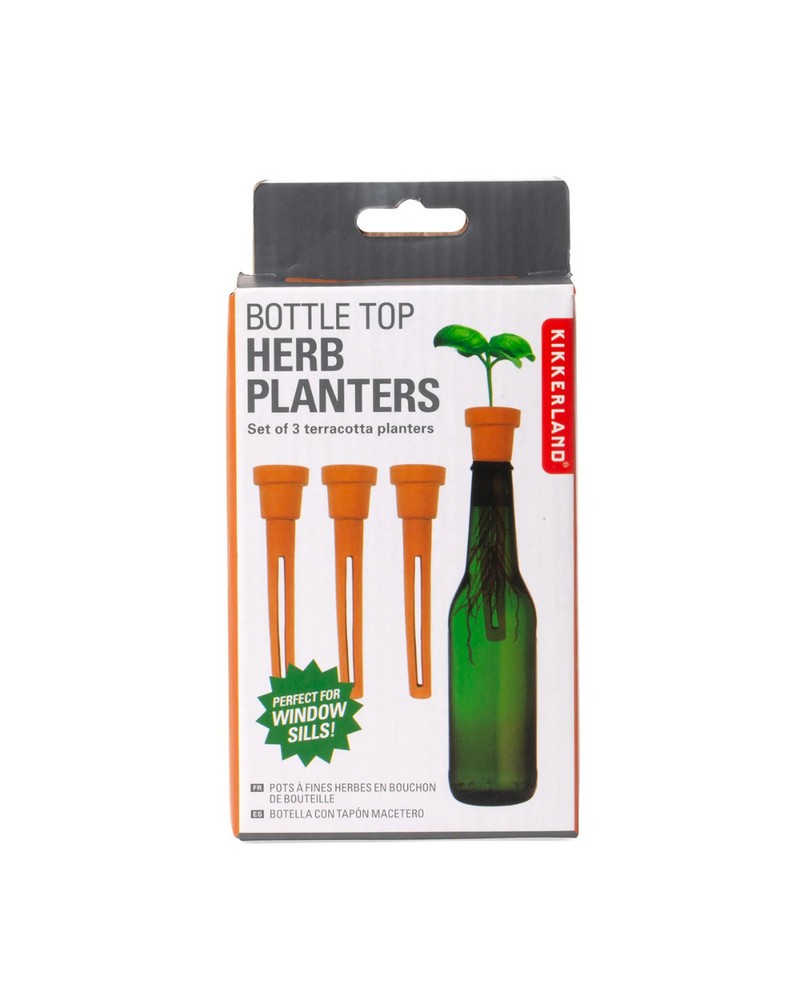 Kikkerland Bottle Top Herb Planter
