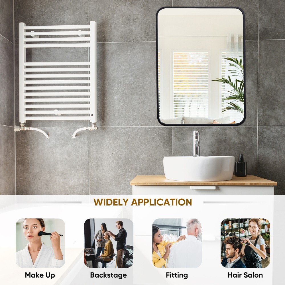 22" x 30" Rectangular Wall Mirror Vanity Mirror Bathroom Durable Metal Frame