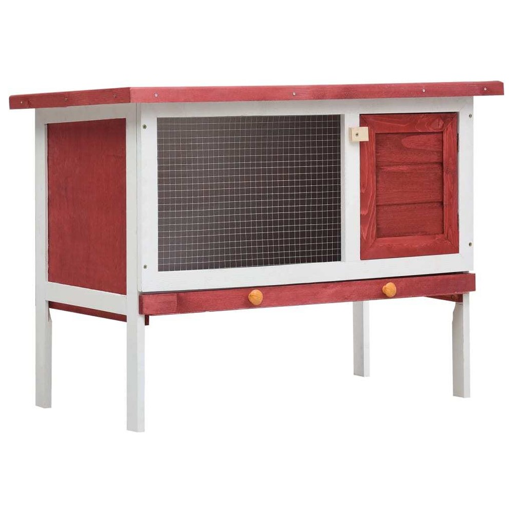 Rabbit Hutch Bunny Cage with Pull Out Tray Enclosure Solid Pine Wood vidaXL