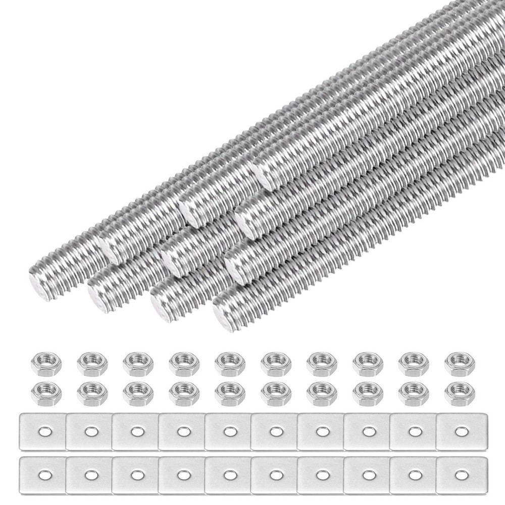 10-Set Fully Threaded Rod, M3x70mm Right Hand Thread Bar Studs with Nuts