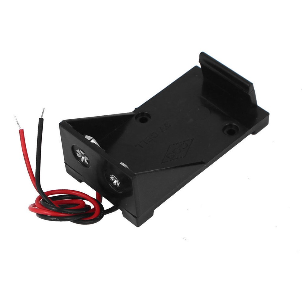 10x 9V Battery Spring Clip 1-Holder Case Plastic Storage Box With Two Wire Leads