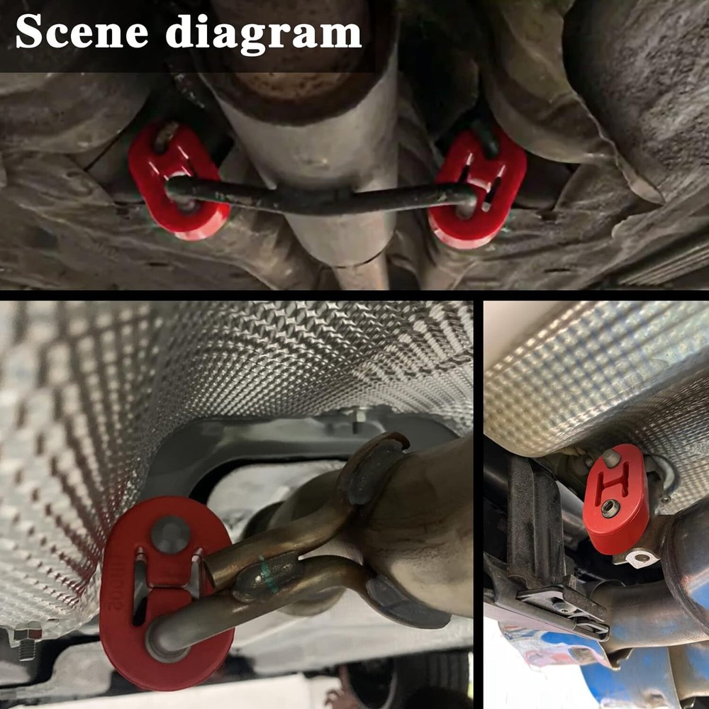 2pcs Heavy Duty Rubber Exhaust Tail Pipe Mount Bracket Hanger Bushing Insulator