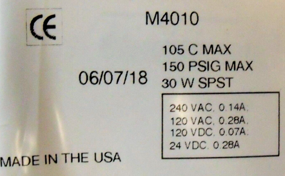 NIB Madison M4010 Brass 90° Side Mount Float Style Liquid Level Switch