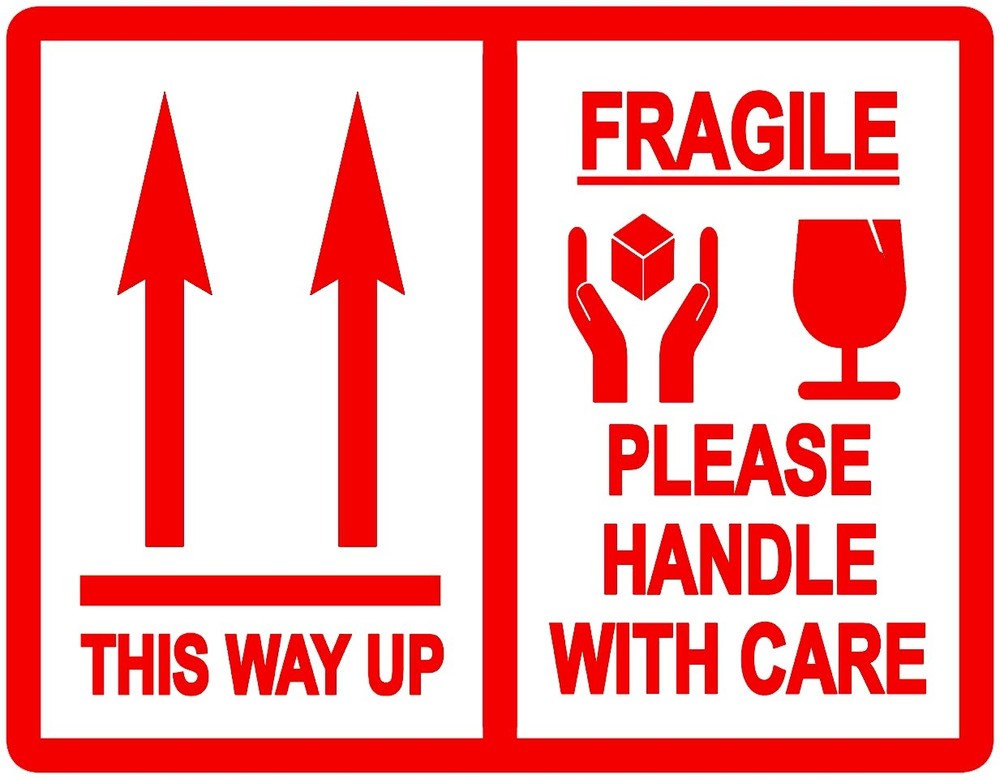This Way Up / Fragile Please Handle With Care - Packing Stickers / Labels
