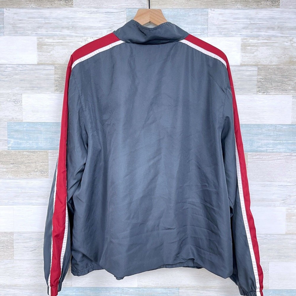Starter Basic Track Jacket Black Red Full Zip Mock Neck Mesh Lined Mens XL