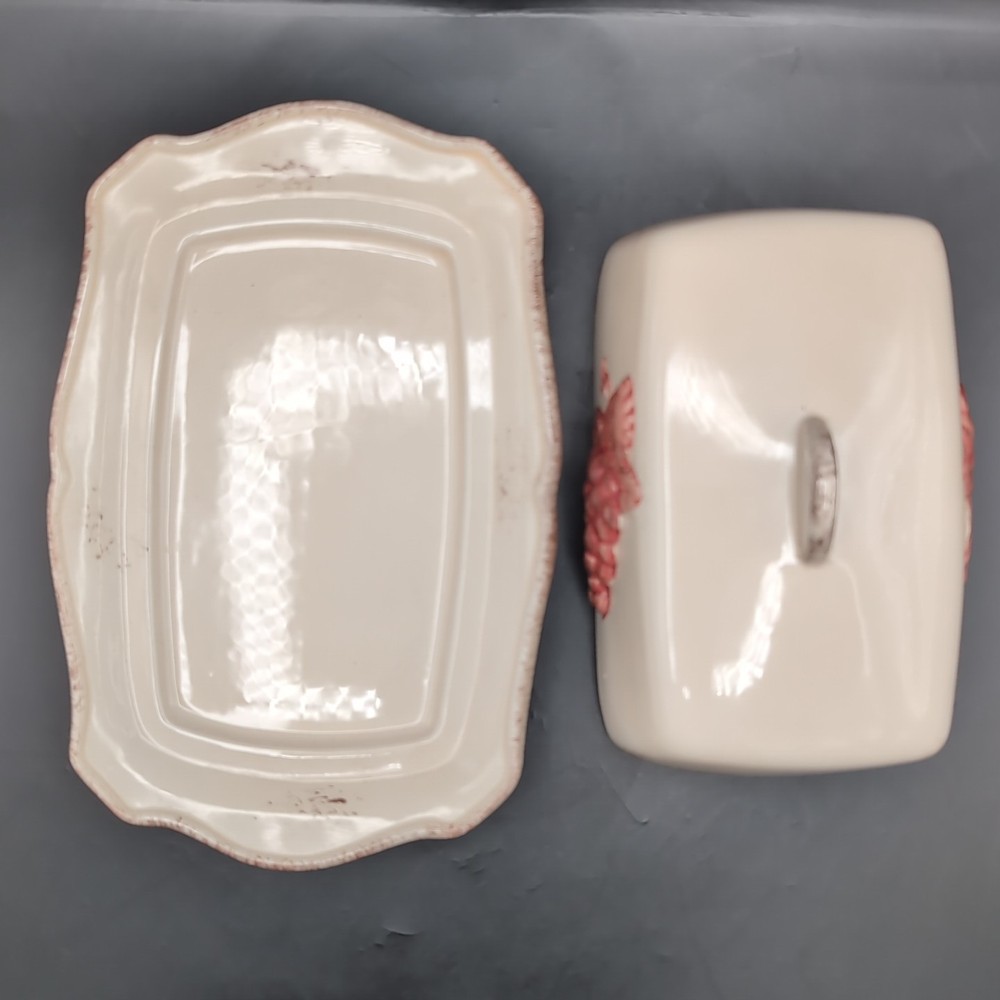 Ceramic Butter Dish by Siléa Beige Grapes