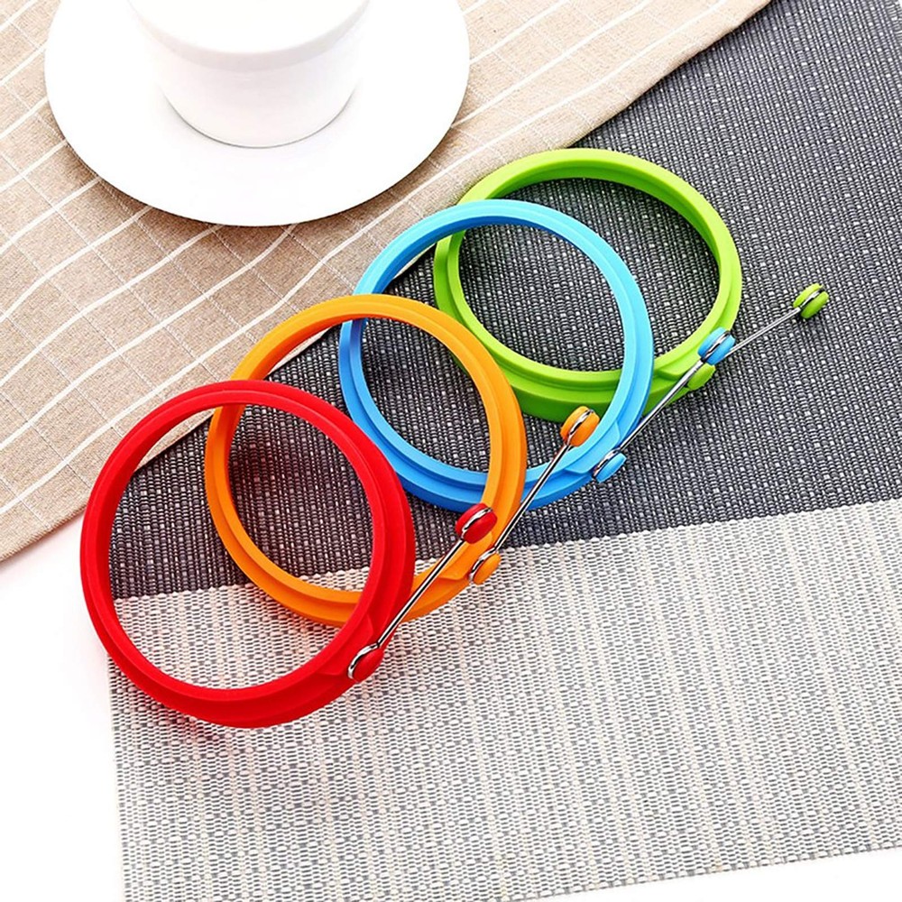 Food Grade Silicone Egg Rings, Multicolor, Egg Ring Molds for Cooking, Fried Egg