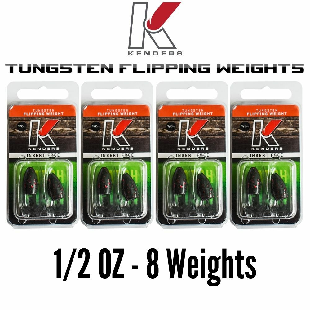 1/2 OZ WATERMELON RED FLAKE - 4 Pack (8 Weights) TUNGSTEN Flipping Weights