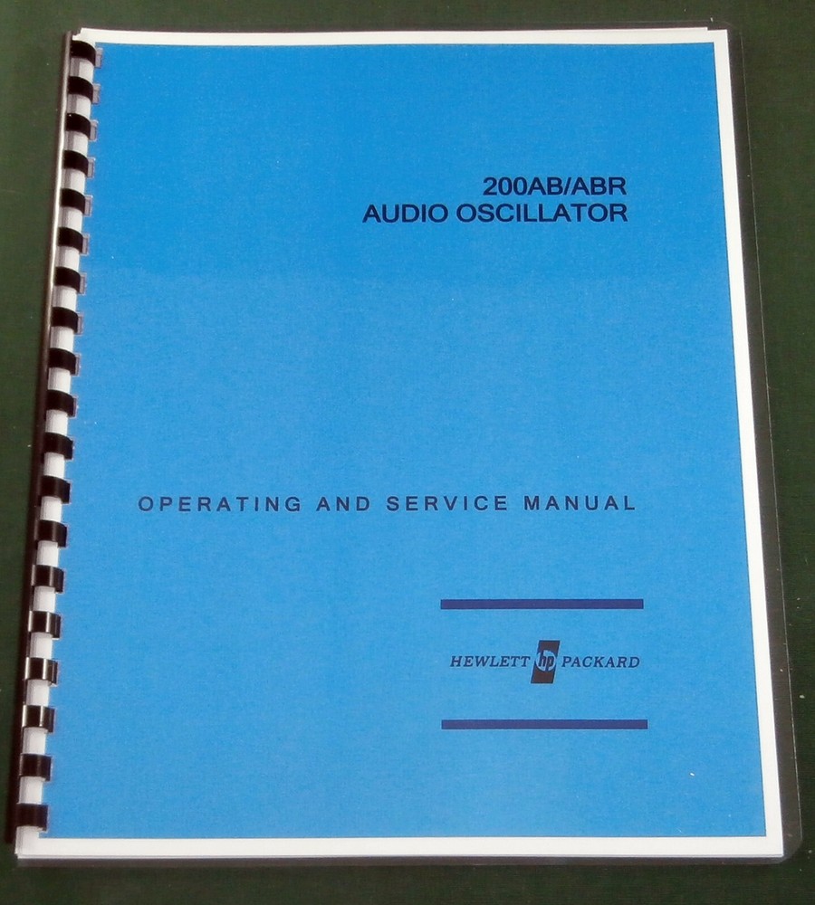 HP 200AB /ABR Operating & Service Manual: Comb Bound  & Protective Covers