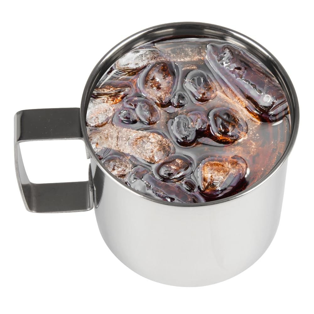 metal drinking cup, 12 ounce, silver