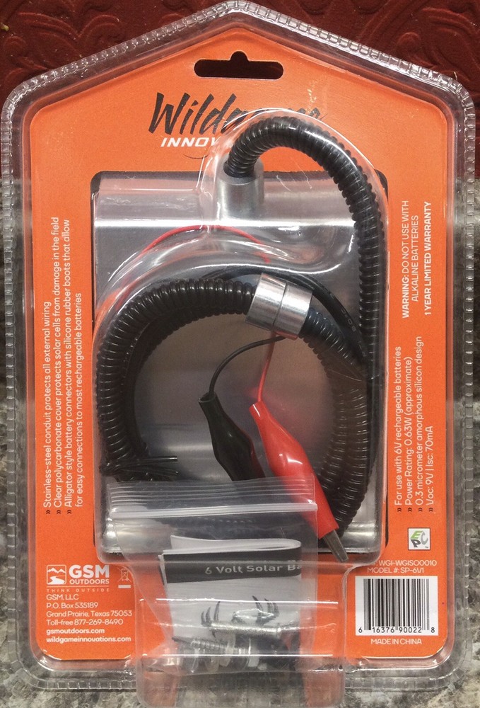 Wildgame Innovations 6V Solar Panel / Battery Charger