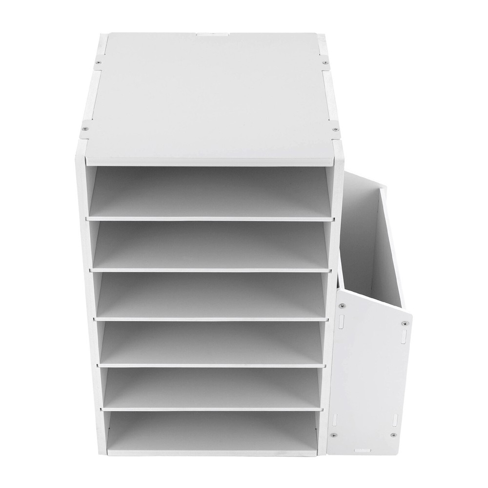 White Desktop Organizer Desktop File Holder File Organizer Modern Rectangular