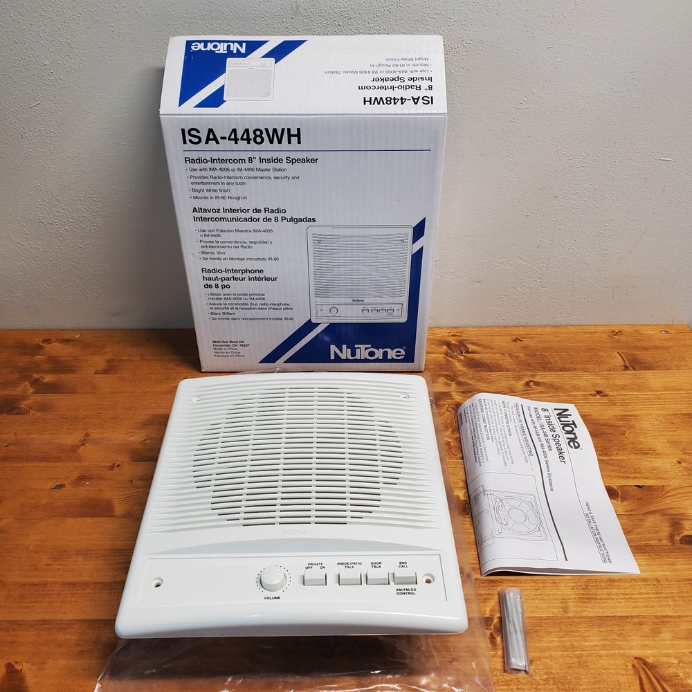 Nutone ISA-448WH Radio intercom 8" Inside Speaker White open box
