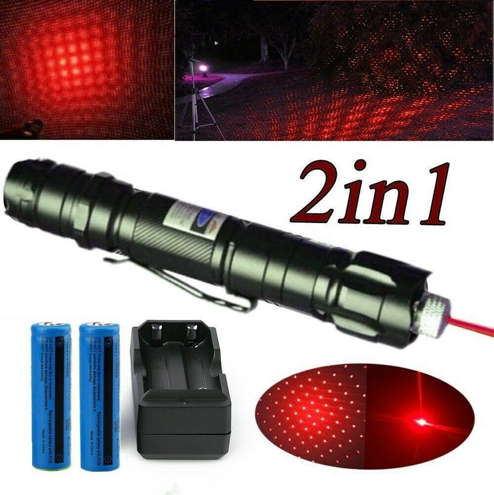 Red Laser Pointer Pen Lazer +2PCS Battery