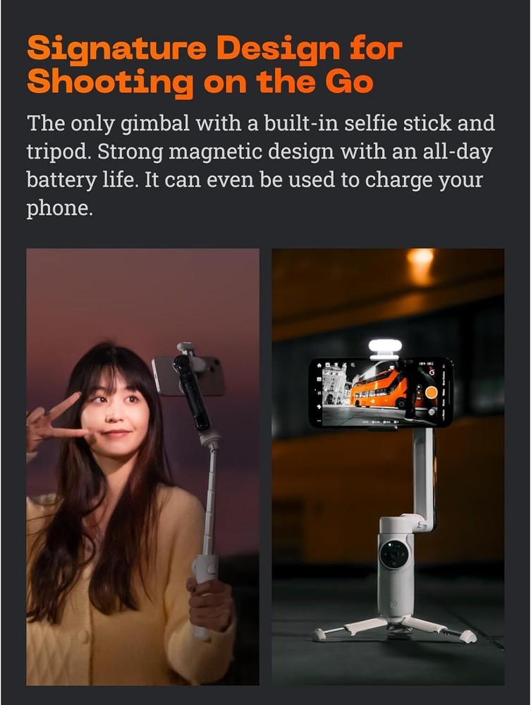 Insta360 Flow 3-Axis AI-Powered Smartphone Stabilizer Creator Kit Stone Gray