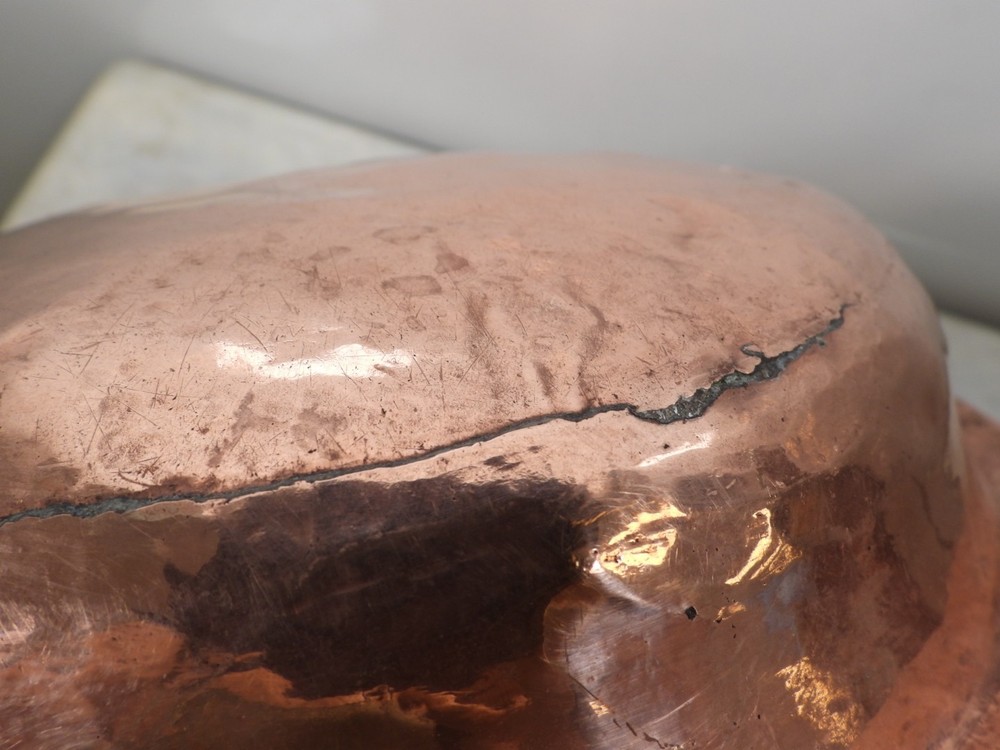 Vintage Handmade Copper Shallow Bowl