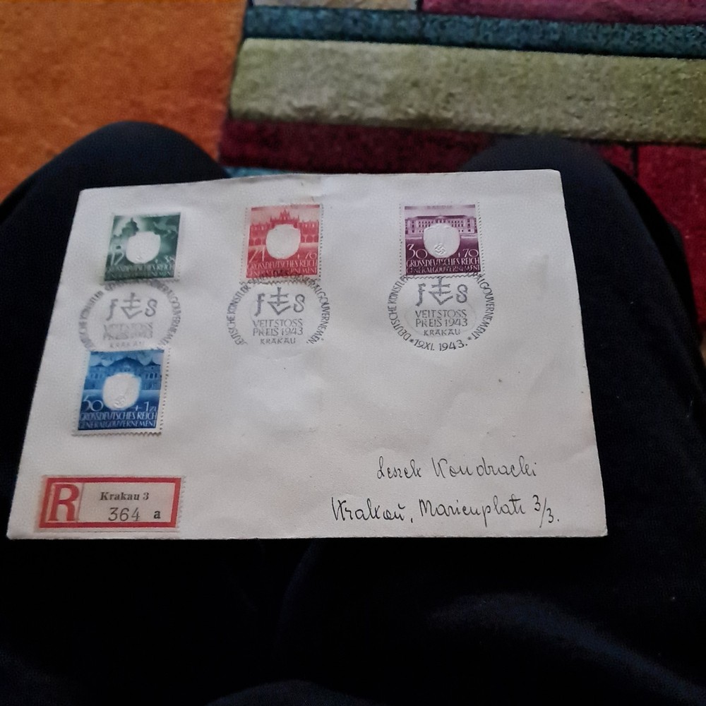 WW2 1943 GERMAN FIRST DAY COVER OCCUPIED PRAGUE