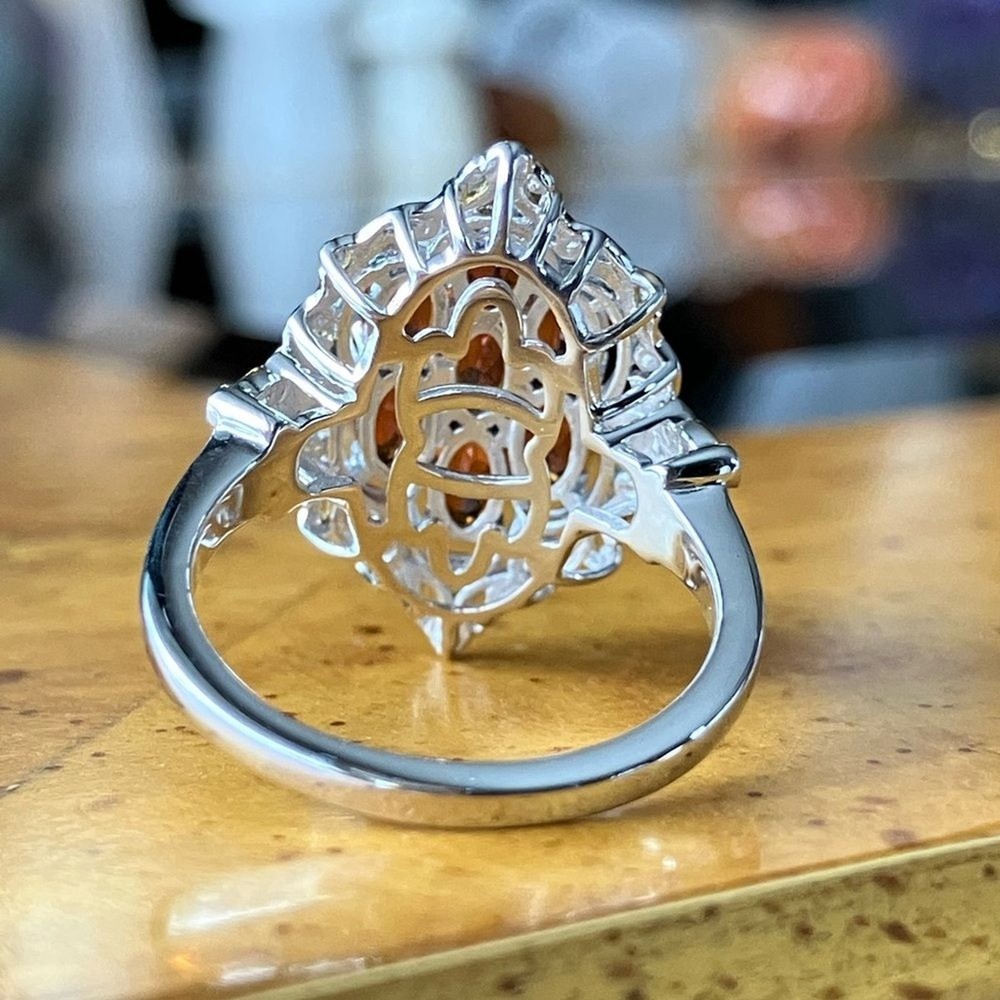 Natural Cherry Citrine Sterling Silver Ring Size 7