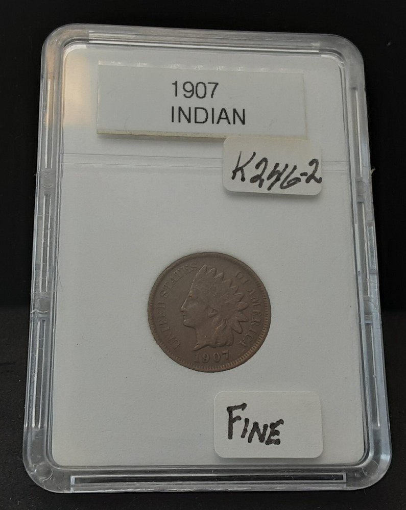 1907 INDIAN HEAD CENT - FINE - IN PLASTIC CASE - K246-2