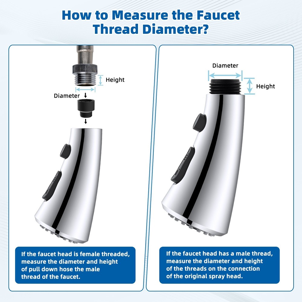 Curved Pull Down Kitchen Faucet Head Replacement 3-Function Kitchen Sink Spray