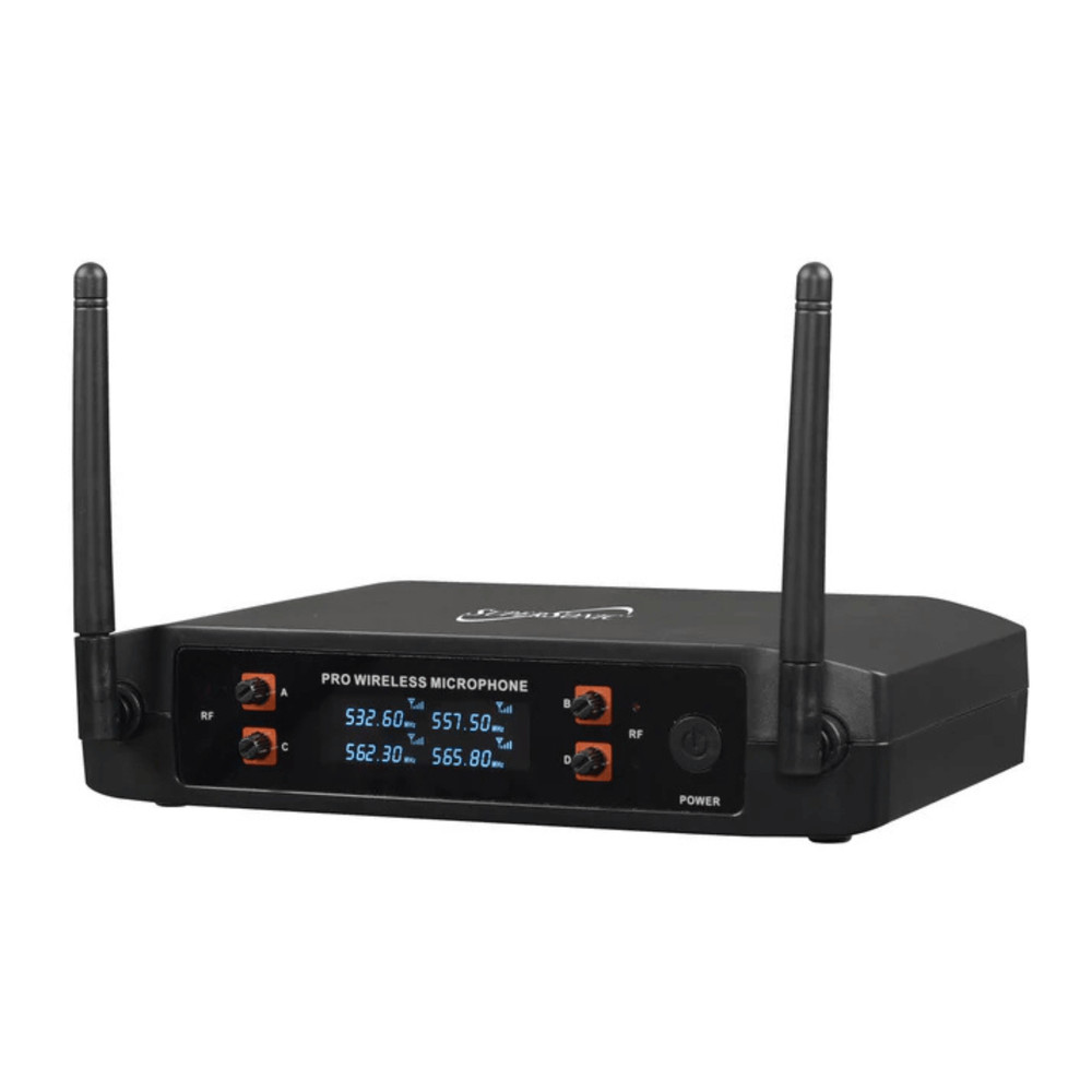 Supersonic 4 Channel 2.4G Wireless Microphone System with Transmitter and Mics