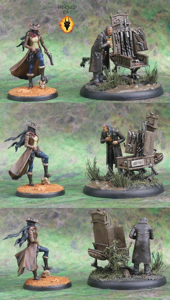 Malifaux Guild Models, 3 models, painted