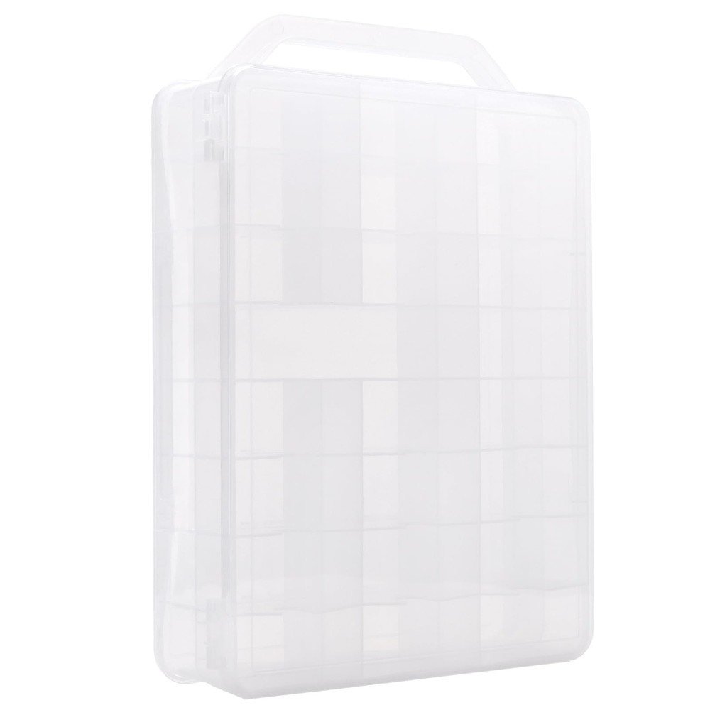 2 PCS 46 Grids Sewing Organizer, Double Sided Thread Box Storage,Small Clear ...