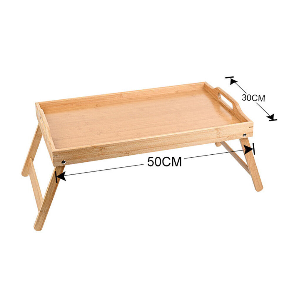 Bamboo Breakfast Holder Rack Bed Tray Foldable Rest Serving Tray Laptop Table