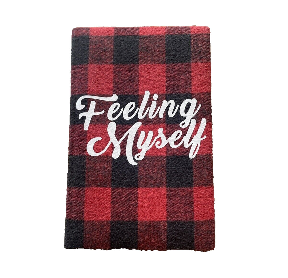 New Custom feeling myself Flannel Red Plaid Lined Journal Notebook School Work
