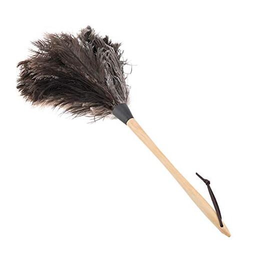 Duster with Wood Handle, Multi-Purpose, Eco-Friendly, Washable, Black