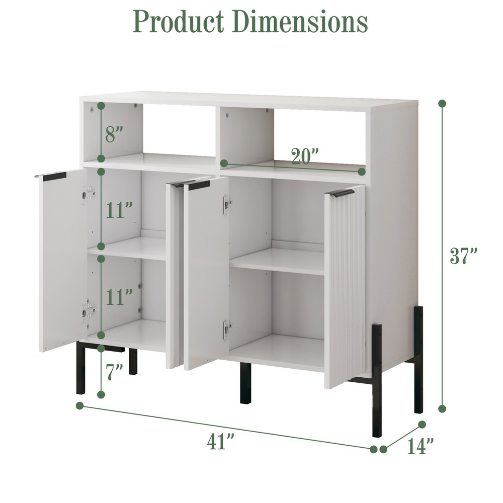 Sideboard Buffet Cabinet with Storage Drawers Adjustable Shelves for Entryway