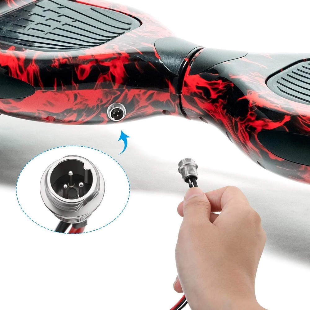 2-Pack 3-Prong Charging Port Replacement for Hoverboard & Smart Scooter