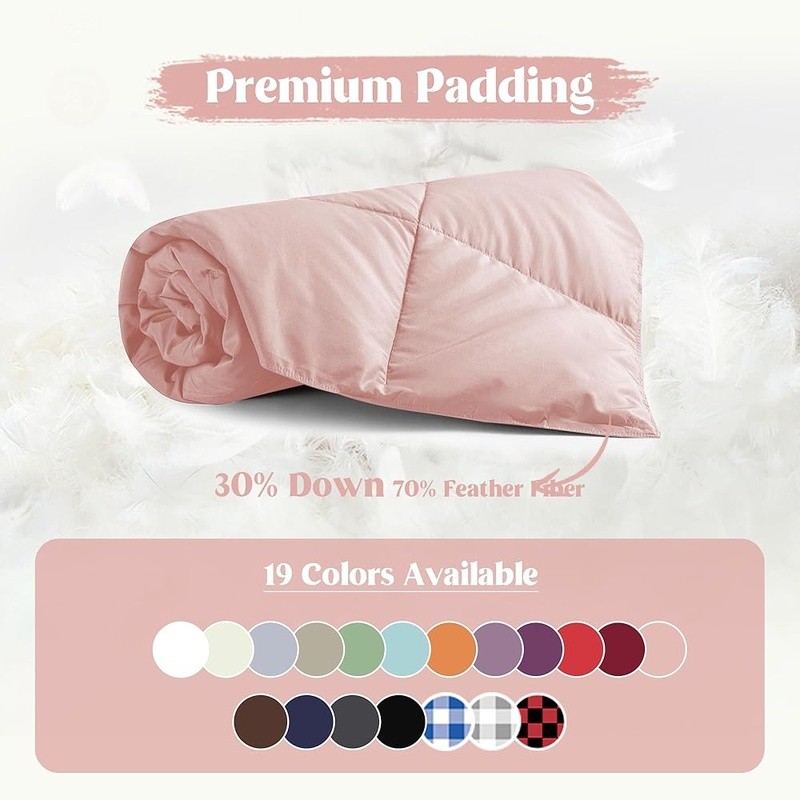 Cozy Feather Down Throw Blanket Soft Microfiber Lightweight Soft Warm Comfort US
