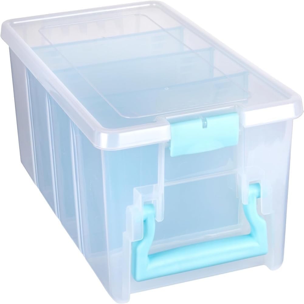 Stackable Waterproof Craft Organizer with Handle and Customizable Compartments