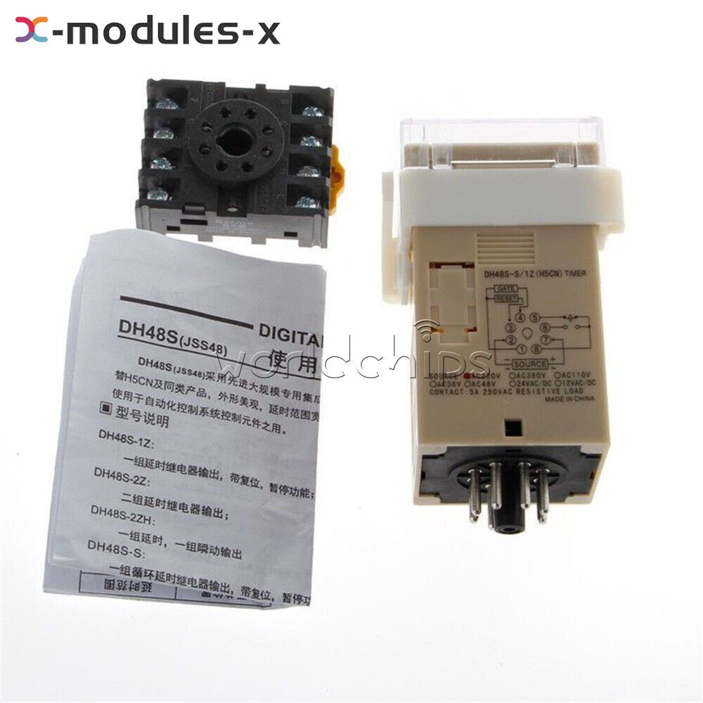 DH48S-S Digital AC 220V Precision Programmable Time Delay Relay + Socket Base