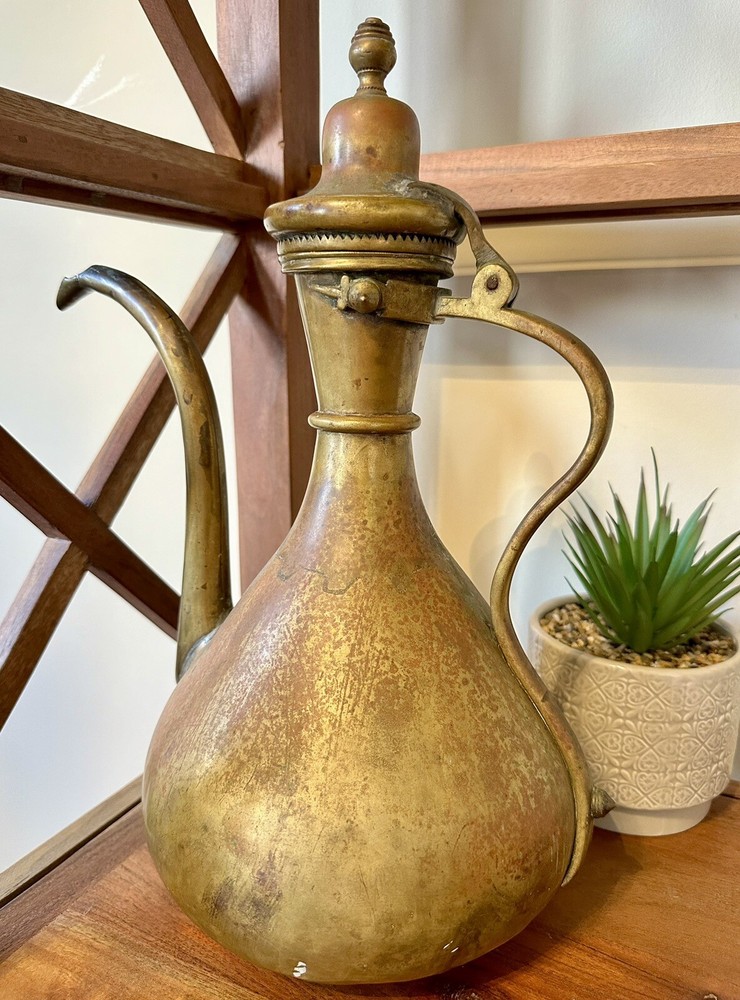 Marked Middle Eastern Antique Dallah Arabic Tea Coffee Pot