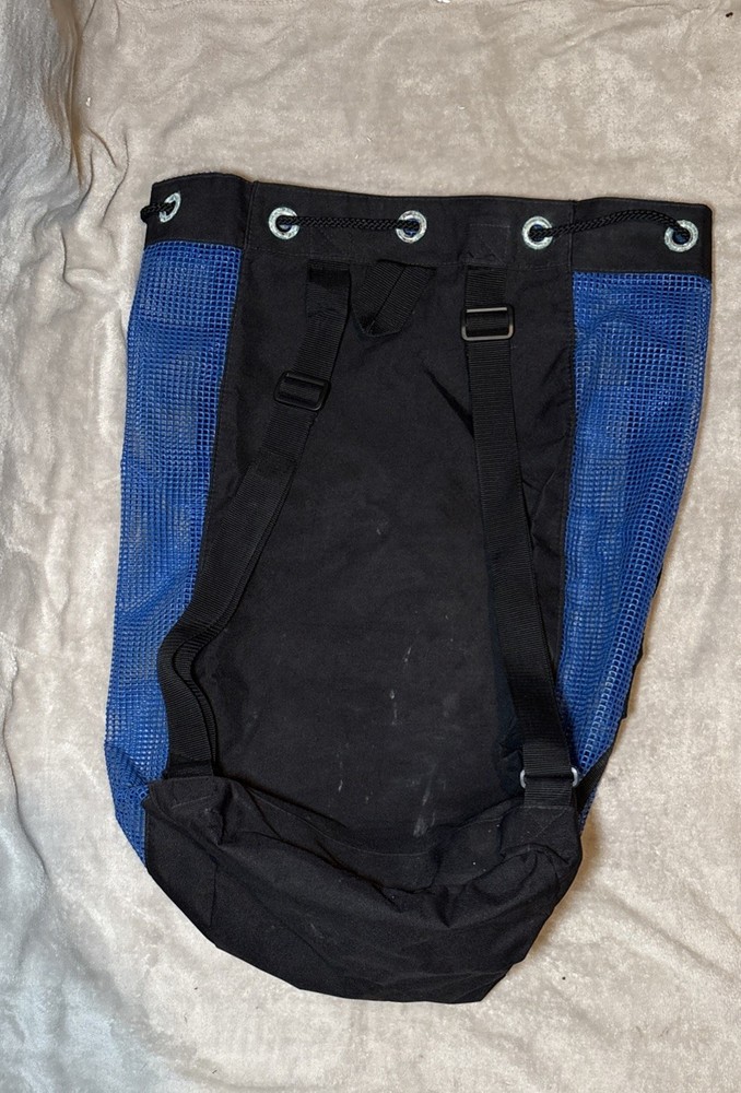 Aqualung Mariner Mesh Backpack Duffle Bag Medium Large Black and Blue
