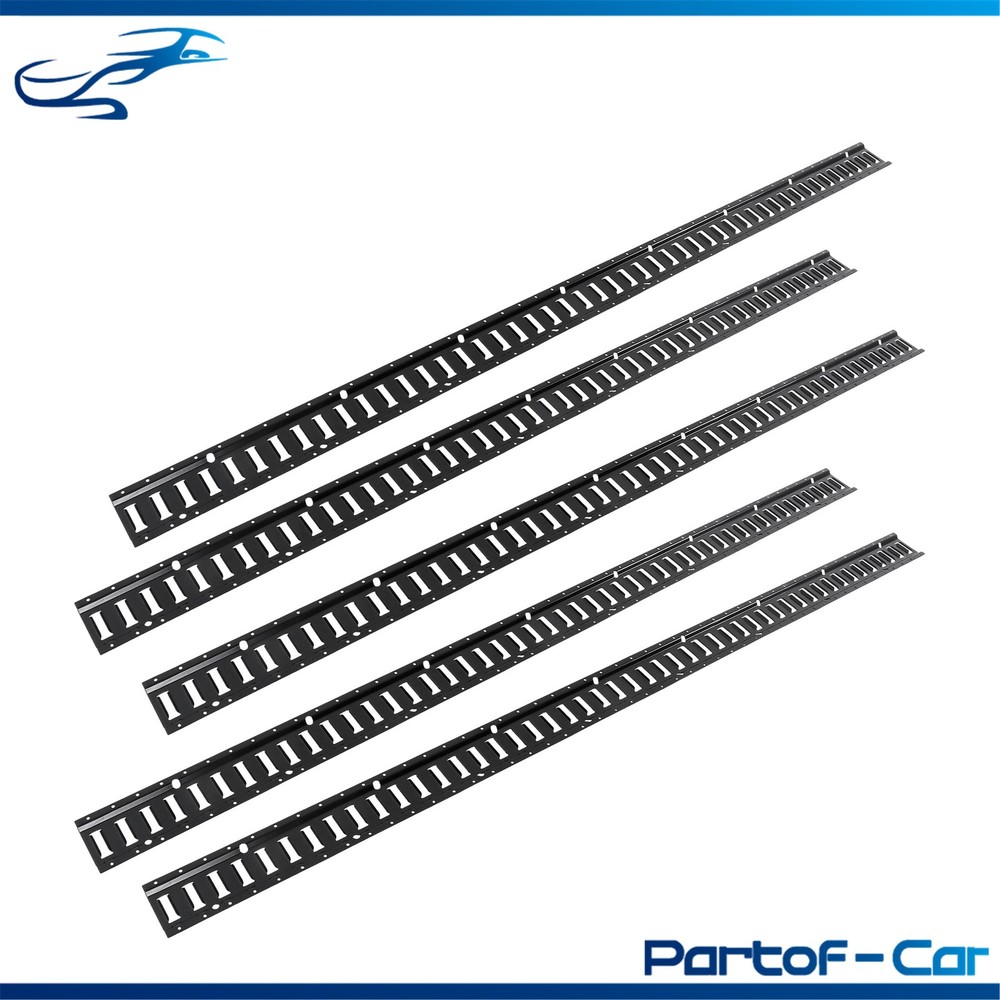 Black 5 Pack 96" E Track Rail Sections For Large Trailers And Vans Tie Down