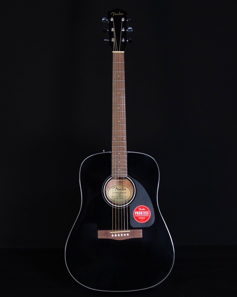 Fender CD-60 Dreadnought V3 with Case, Walnut FB, Black