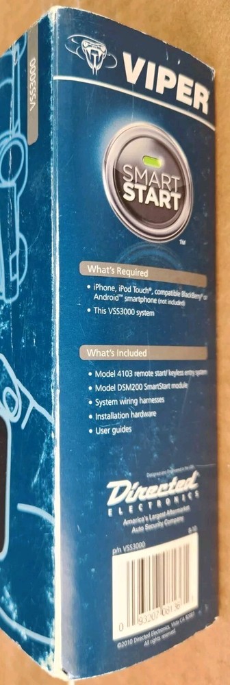 DEI Viper VSS3000 SmartStart System Smartphone Remote Car Starter Keyless Entry