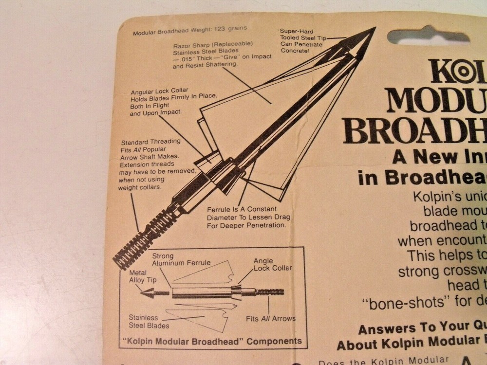 New Kolpin Manufacturing #900 Modular Broadhead