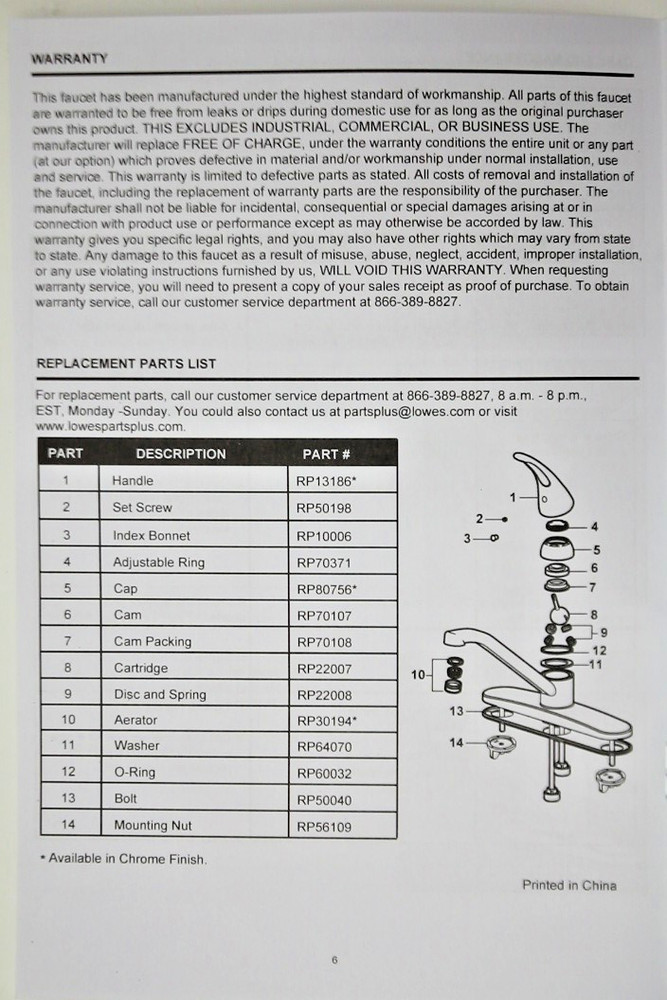 Project Source Wakebridge Single Handle Kitchen Faucet Chrome 0756561 #91b