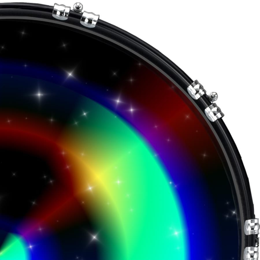 20" Custom Bass Kick Drum Front Head Graphical Graphic Rays 1