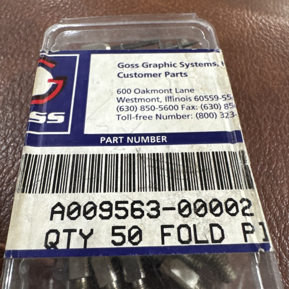 Goss Graphic System 50 Fold Pin A009563-00002