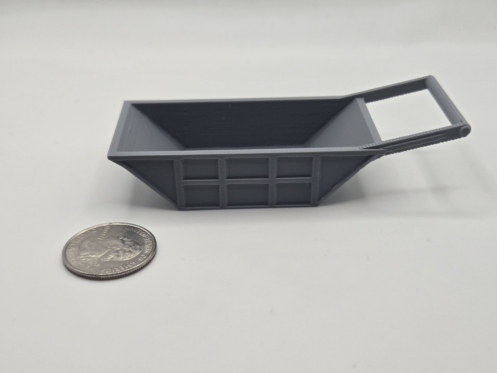 1/64 Scale 12 Cubic Yard Bedding Box in Grey