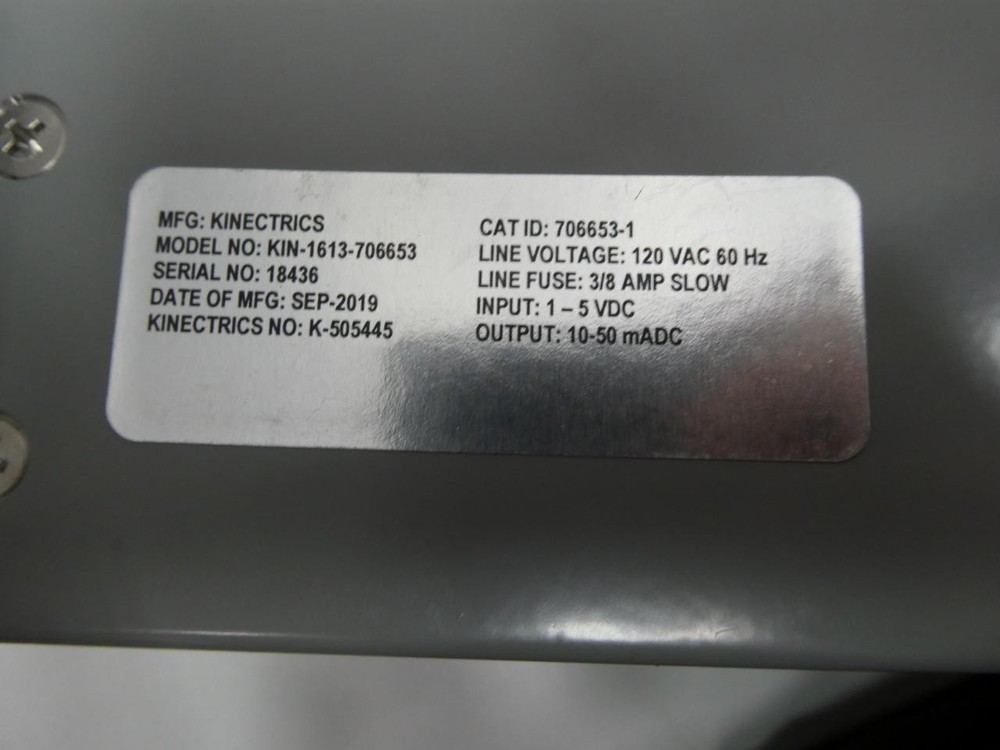 Kinectrics KIN-1613-706653 Ratio Panel Meter