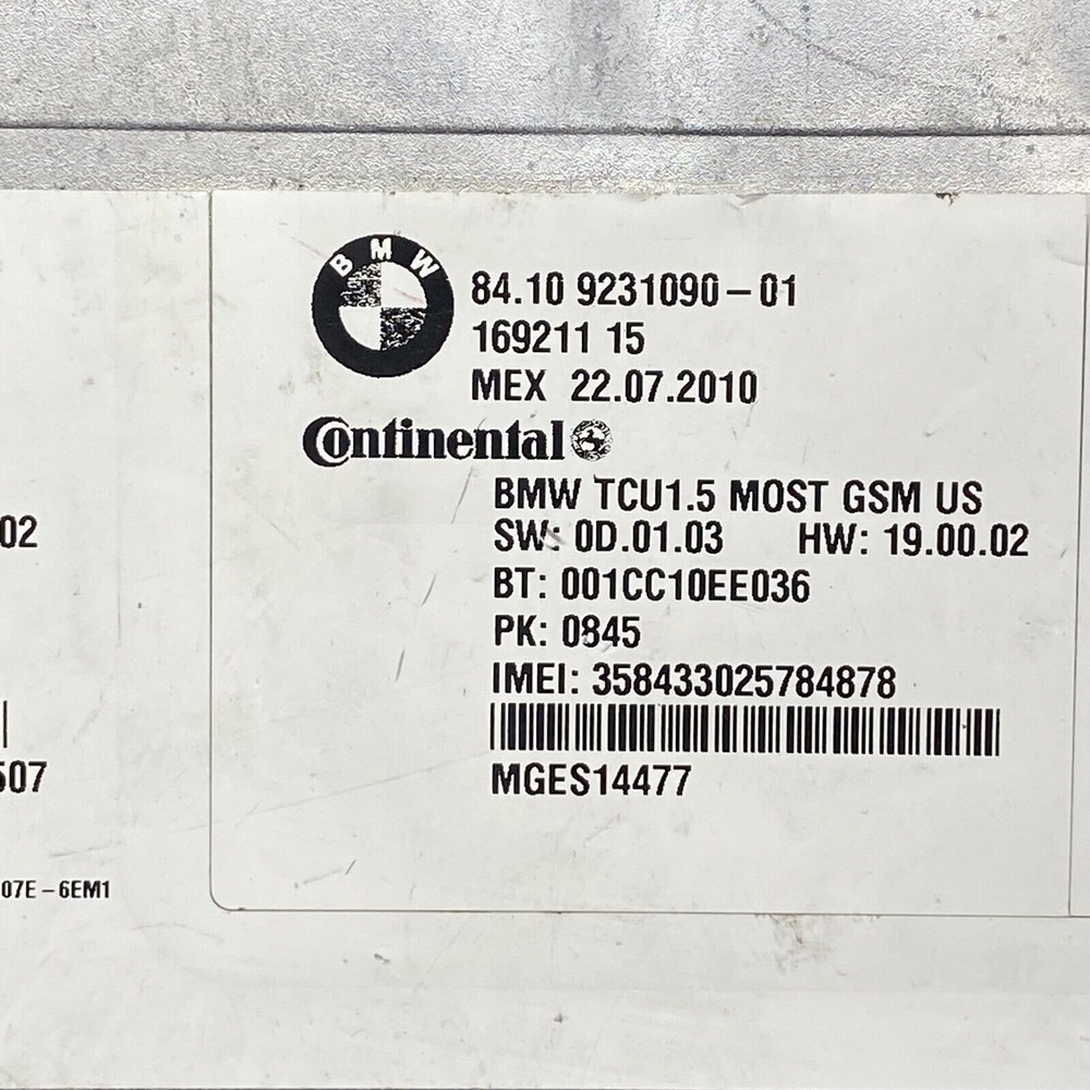 BMW 750 BLUETOOTH TELEMATICS CONTROL MODULE 2010 2011 2012 2013 2014 2015 OEM