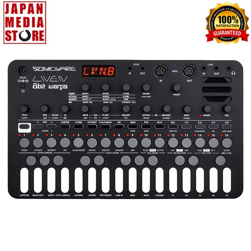 Sonicware LIVEN 8bit Warps LVN-010 Sonicware Compact Synthesizer Step Sequencer