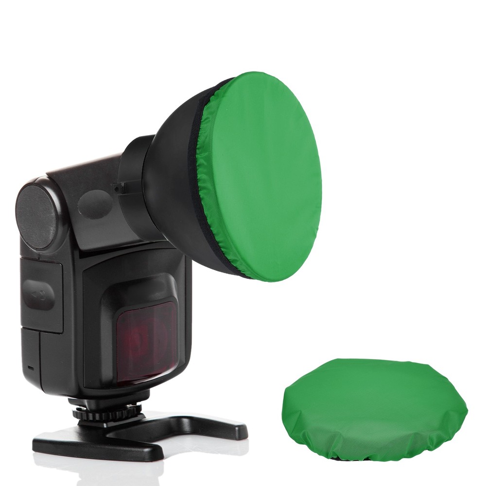 5pcs 6.3" x 6.3" Soft Mini Flash Bounce Diffuser Cap, for Flashlight, Green